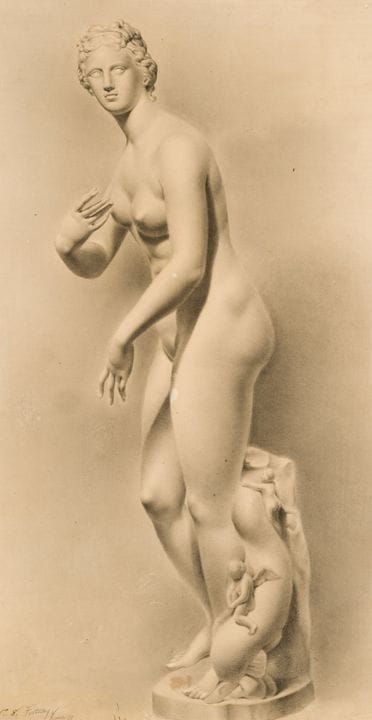 19世纪西班牙画派
纸本素描。伪署名 [Fortuny Roma 60]。62 × 33 厘米。