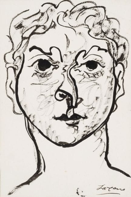 拉谢罗，何塞·奥特罗·阿贝莱多（1908—1996）
纸本墨笔画，双面作画。右下角签名。该作品的真伪