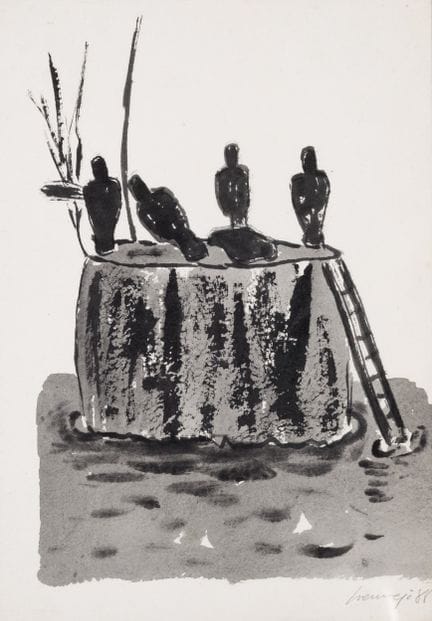 费尔南多·贝尔梅霍（1949）
纸本综合材料。右下角签名并注明日期（88）。参展记录：- ARCO'
