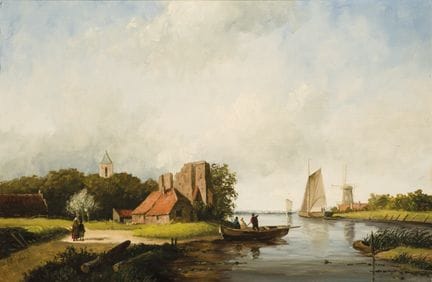 19世纪荷兰画派
木板油画。左下角签名 [JG vdWoude fe]。55 × 85 厘米。