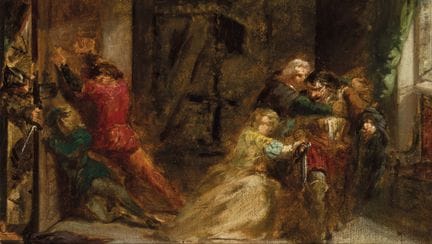 罗萨莱斯，爱德华多（1836—1873）
油画布面油画，裱于硬纸板上。背面有题记[瓦斯康塞洛斯秘书在