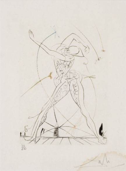 DALÍ, SALVADOR (1904 - 1989)
Acquaforte su carta. 