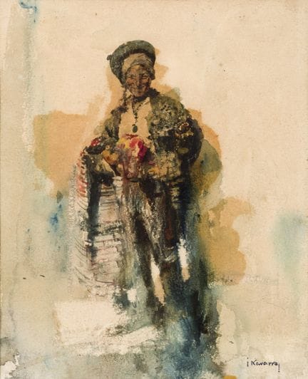 何塞·纳瓦罗·略伦斯（1867—1923）
纸本水彩画。右下角签名。27 × 22 xm。