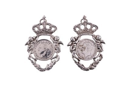 Pair of Spanish silver medals without visible hall