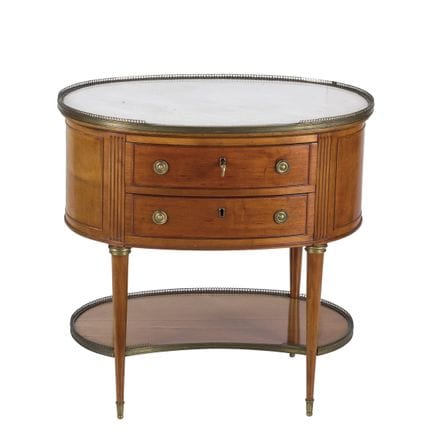 Louis XVI style side table in carved wood. White m