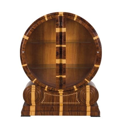 Art Deco style display cabinet veneered in rosewoo