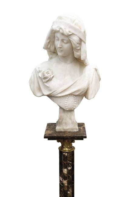 Sculpture made of carved and polished white marble