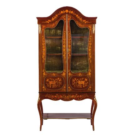 Louis XV style display cabinet in carved and venee
