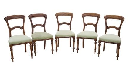 Victorian five-piece chair set with globe-shaped b