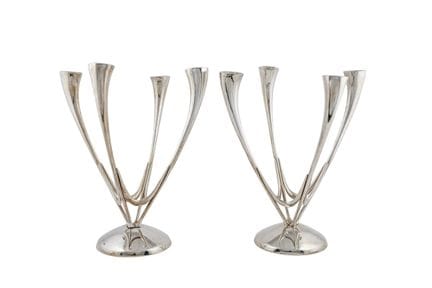 Pair of four-light candelabras made of hallmarked 