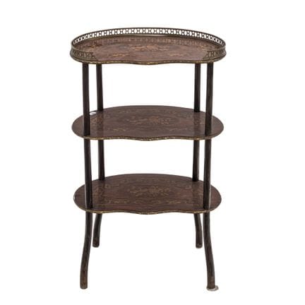 Napoleon-style étagère in carved and veneered wood