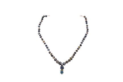 Necklace made of Phoenician beads in blown "eye" g