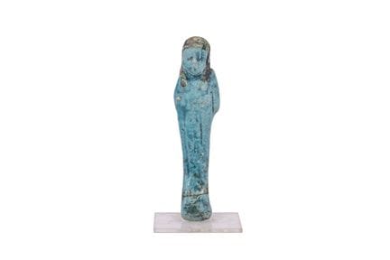 Ushabti made of enameled and glazed faience. Ancie