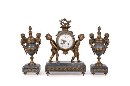 Louis XVI style garniture made of gilt calamine an