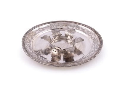 Spanish silver mancerina, hallmarked. Marks of Cór