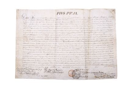 PAPA PIO IX
POPE PIUS IX.- Papal Concession, draft