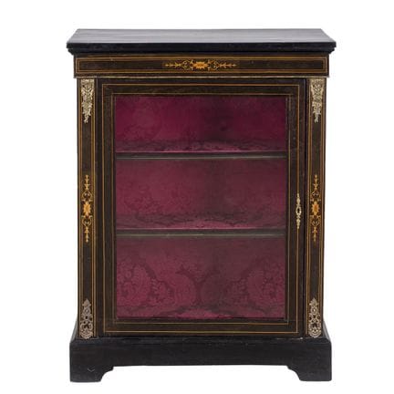 Low Napoleon III display cabinet in carved and ven