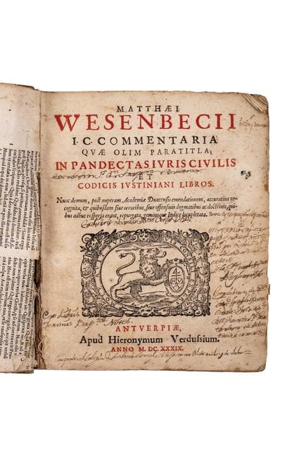 WESENBECK, MATTHAEUS
„MATTHAEI WESENBECII IC COMME