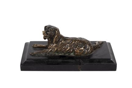 French gilt bronze paperweight in the shape of a d