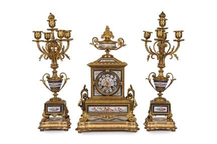 Louis XVI style garniture made of gilt bronze and 