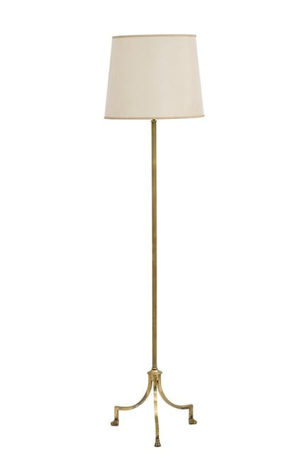 French floor lamp in gilt bronze. Tripod base endi