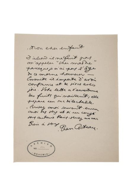 COCTEAU, JEAN (1889 - 1963)
COCTEAU, Jean. - Handw