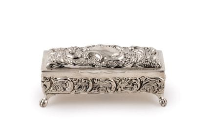 Small box in hallmarked English silver, 925 finene