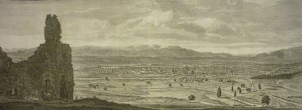 LE BRUN, CORNELUIS
Panoramic copper engraving of t