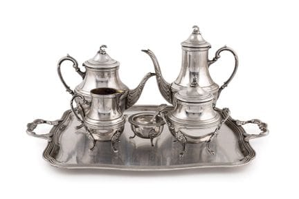 Spanish silver coffee and tea set, hallmarked (925