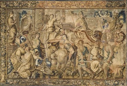 Important mythological tapestry made of wool. It d