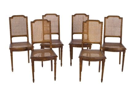 Six-piece French Louis XVI Provençal style chair s