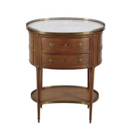 Louis XVI style side table in carved wood. Marble 