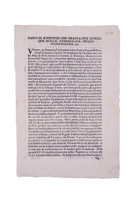 Charles I of Sicily and VII of Naples.—Printed, wi