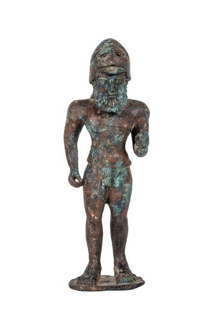 Greek warrior made of bronze. 3000 - 1200 BC. Purc