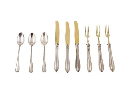 Tea set consisting of 6 forks, 6 knives, and 6 spo