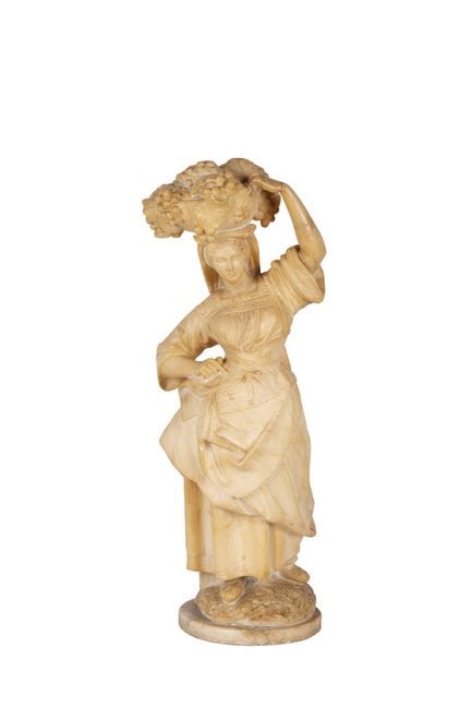 Harvester in patinated marble dust resembling alab