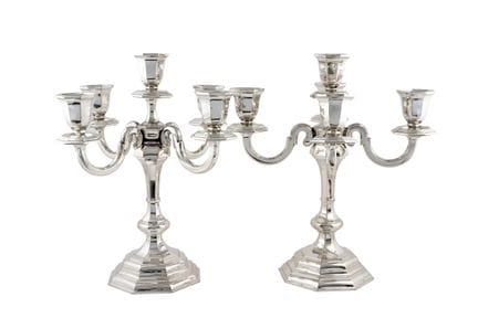 Pair of sophisticated candelabras made of hallmark