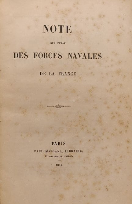 „NOTE SUR L'ETAT DES FORCES NAVALES DE LA FRANCE“.