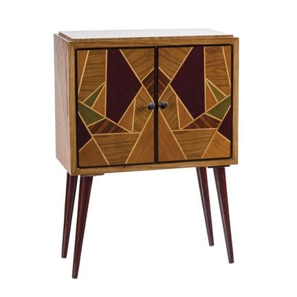 Mid-century style bar cabinet in veneered wood wit