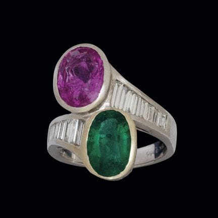 Ring aus 18-karätigem Weißgold, „You and Me“, mit 
