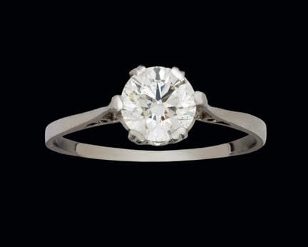 Ring aus 18-karätigem Weißgold mit einem Diamanten