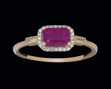 Ring aus 18-karätigem Roségold mit einem Rubin im 