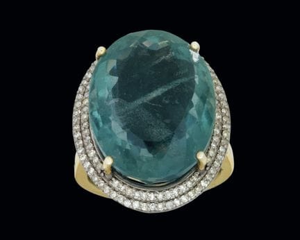 Ring aus Silber und vergoldetem Silber mit einem o