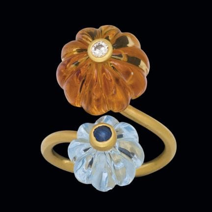 Ring aus 14-karätigem Gelbgold in matter Optik mit