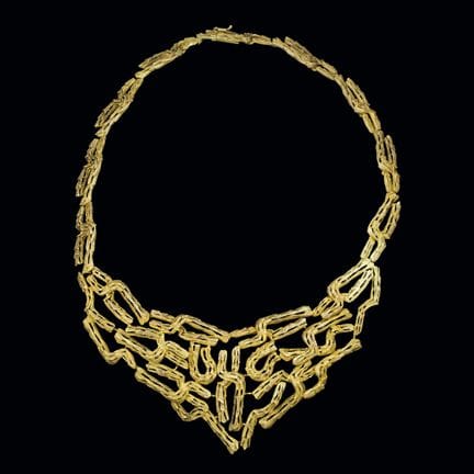 Halskette aus 18 Karat Gelbgold, signiert „LALAOUN