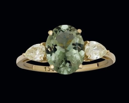 Ring aus 14-karätigem Gelbgold mit einem brasilian