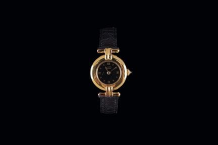 Damenuhr „CARTIER Colisée“ aus vergoldetem Silber.