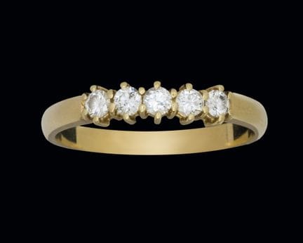 Ring aus 18-karätigem Gelbgold mit Diamantband (0,