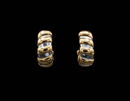 Zweifarbige Goldohrringe von BULGARI, aus 18-karät