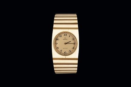 OMEGA De Ville Herrenarmbanduhr aus 18 Karat Gelbg